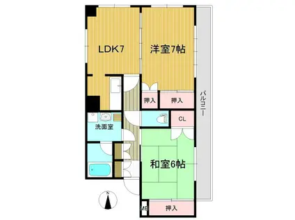 長町南424ビル(2LDK/1階)の間取り写真