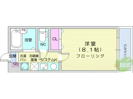 ガーデンワコーみずほ台(1K/1階)の間取り写真