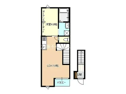 グランドヒルズ(1LDK/2階)の間取り写真