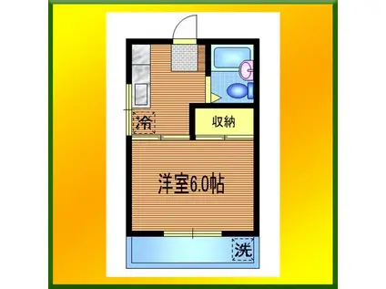 シャトレ武蔵野(1K/2階)の間取り写真