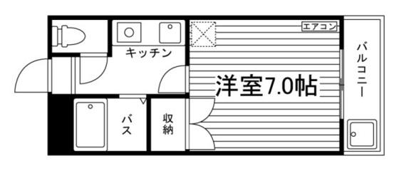 グリーンPAL鹿田(1K/5階)の間取り写真