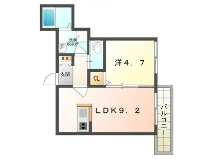CHEF-DOEUVRE DAINICHI(1LDK/2階)の間取り写真
