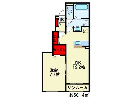 メゾン ド ジュネス I(1LDK/1階)の間取り写真