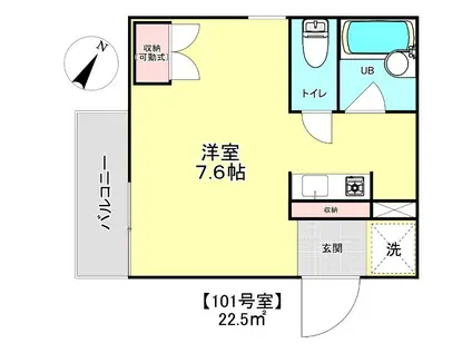 アドホック田園調布(ワンルーム/1階)の間取り写真