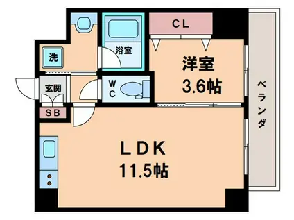 KIKYOFLAT S(1LDK/6階)の間取り写真