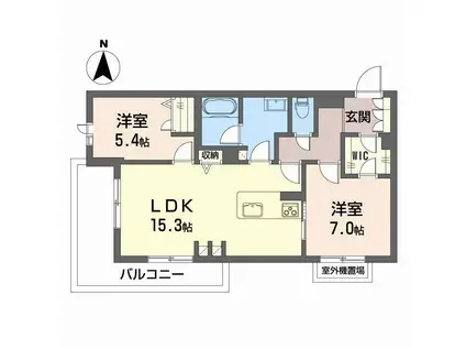 シャーメゾン グリナージュ(2LDK/4階)の間取り写真