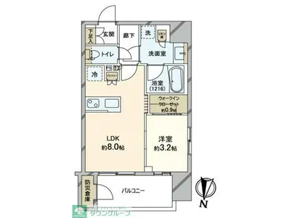 クレアホームズフラン東京三ノ輪II(1LDK/3階)の間取り写真