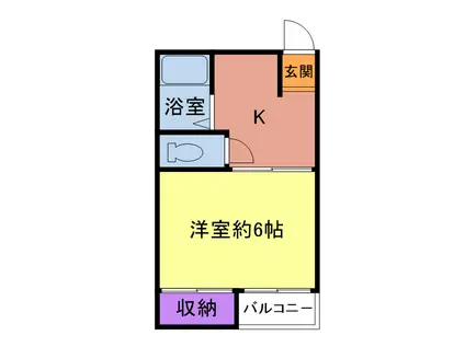 プレアール西町II(1DK/2階)の間取り写真