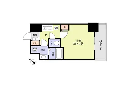 アークグラン大阪ウエスト(1K/9階)の間取り写真