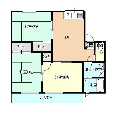 メゾン竹石(3DK/2階)の間取り写真