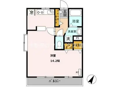 パレ・ロワイヤル I棟(ワンルーム/1階)の間取り写真