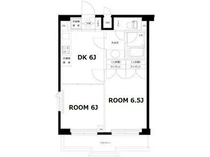 ルーブル中落合(2DK/9階)の間取り写真