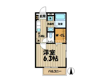 エミネンスIII(1K/1階)の間取り写真