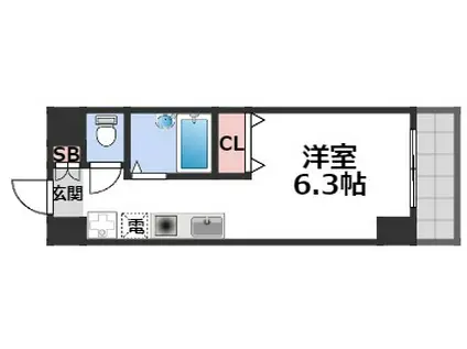 エルミタージュ難波南V(ワンルーム/11階)の間取り写真