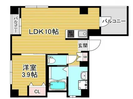 SDグランツ神戸西元町(1LDK/3階)の間取り写真