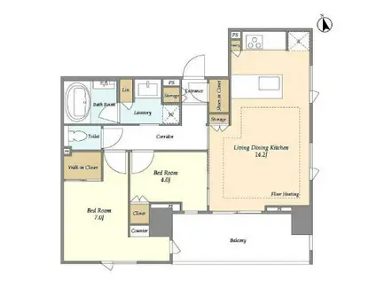 Mトリアノン(2LDK/8階)の間取り写真