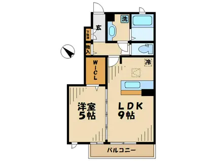 セジュール コト D(1LDK/1階)の間取り写真