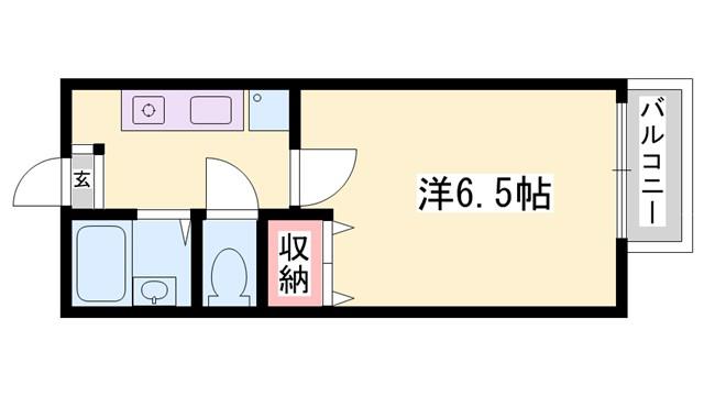 クリエイト天満A(1K/2階)の間取り写真