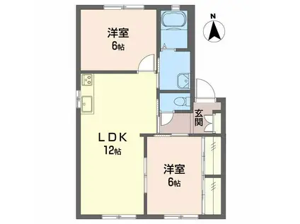 コスモガーデン A棟(2LDK/2階)の間取り写真