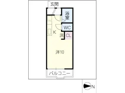 タウニー竹柴(ワンルーム/1階)の間取り写真