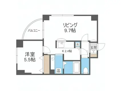 オンズドール(1LDK/3階)の間取り写真