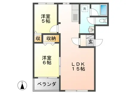 セレッソ21(2LDK/1階)の間取り写真
