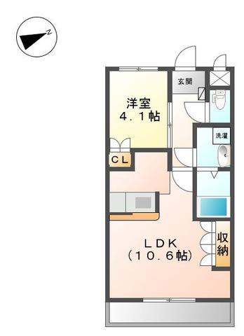 フレッシュパレス堀越(1LDK/2階)の間取り写真