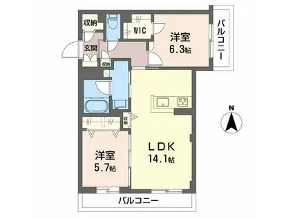 ベル スウィート(2LDK/2階)の間取り写真