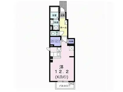 リバープレイン八天I(ワンルーム/1階)の間取り写真