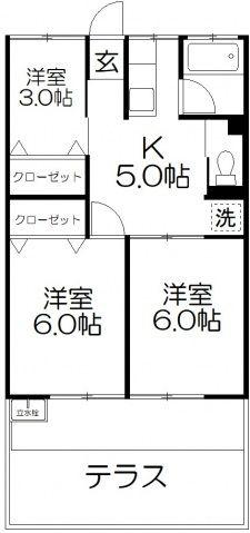 第一静和荘(3K/1階)の間取り写真