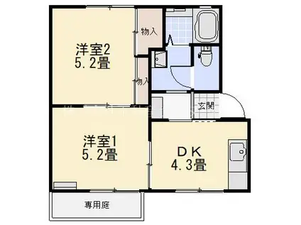 コーポS・I(2DK/1階)の間取り写真