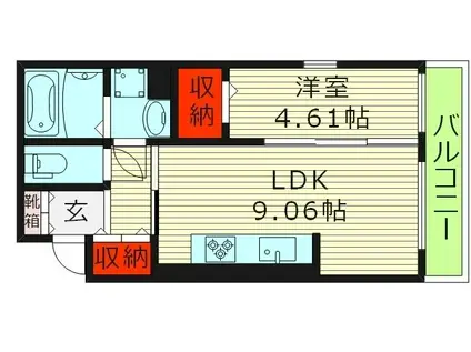 プルミエール蒲生(1LDK/3階)の間取り写真