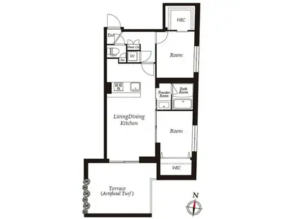 THE CLASS EXCLUSIVE RESIDENCE(2LDK/B1階)の間取り写真