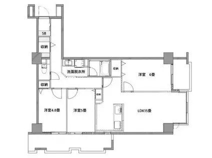 サファーレ中川(3LDK/3階)の間取り写真