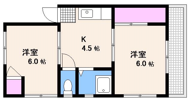 柴原ビル(2DK/5階)の間取り写真