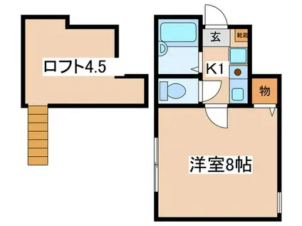 ラ・シャンス東橋本3-1号棟(1K/2階)の間取り写真
