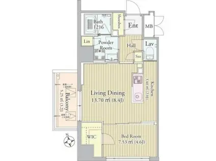 グロリアス西荻窪(1LDK/2階)の間取り写真