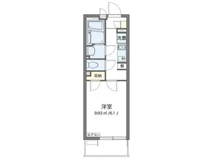 クレイノホクレレ エルア(1K/2階)の間取り写真