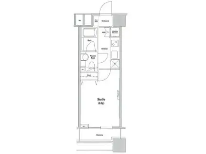 ファーストリアルタワー新宿(1K/9階)の間取り写真