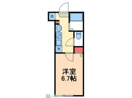 カーサ・フェリシア(1K/1階)の間取り写真