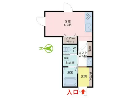 ORIGAMI3(ワンルーム/2階)の間取り写真