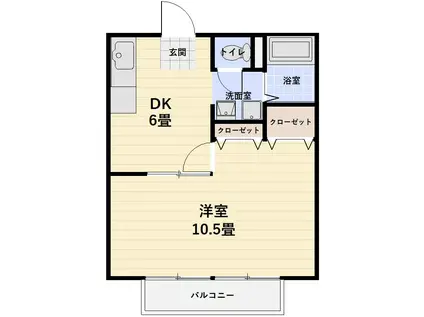 サンシティ福島 A(1DK/2階)の間取り写真