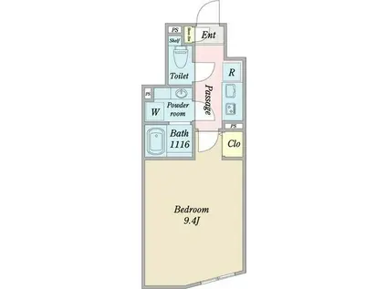 LUORE池下(1K/3階)の間取り写真