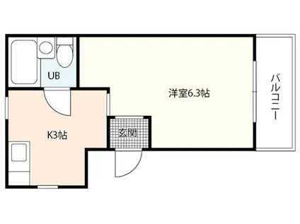 カーサ二葉の里(ワンルーム/4階)の間取り写真