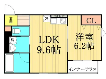 アイリスII(1LDK/1階)の間取り写真