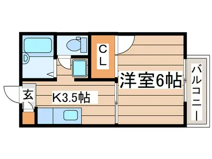 パステルオジマ5号館(1K/2階)の間取り写真