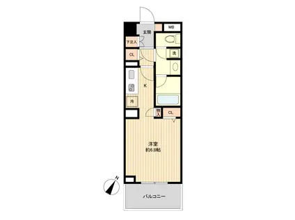 グラディート町田(ワンルーム/4階)の間取り写真