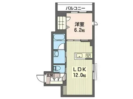 サンタクララ(1LDK/2階)の間取り写真