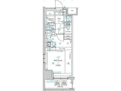 グランシアタワ―亀戸(1K/3階)の間取り写真