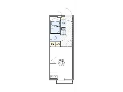 レオパレス猫座(1K/1階)の間取り写真